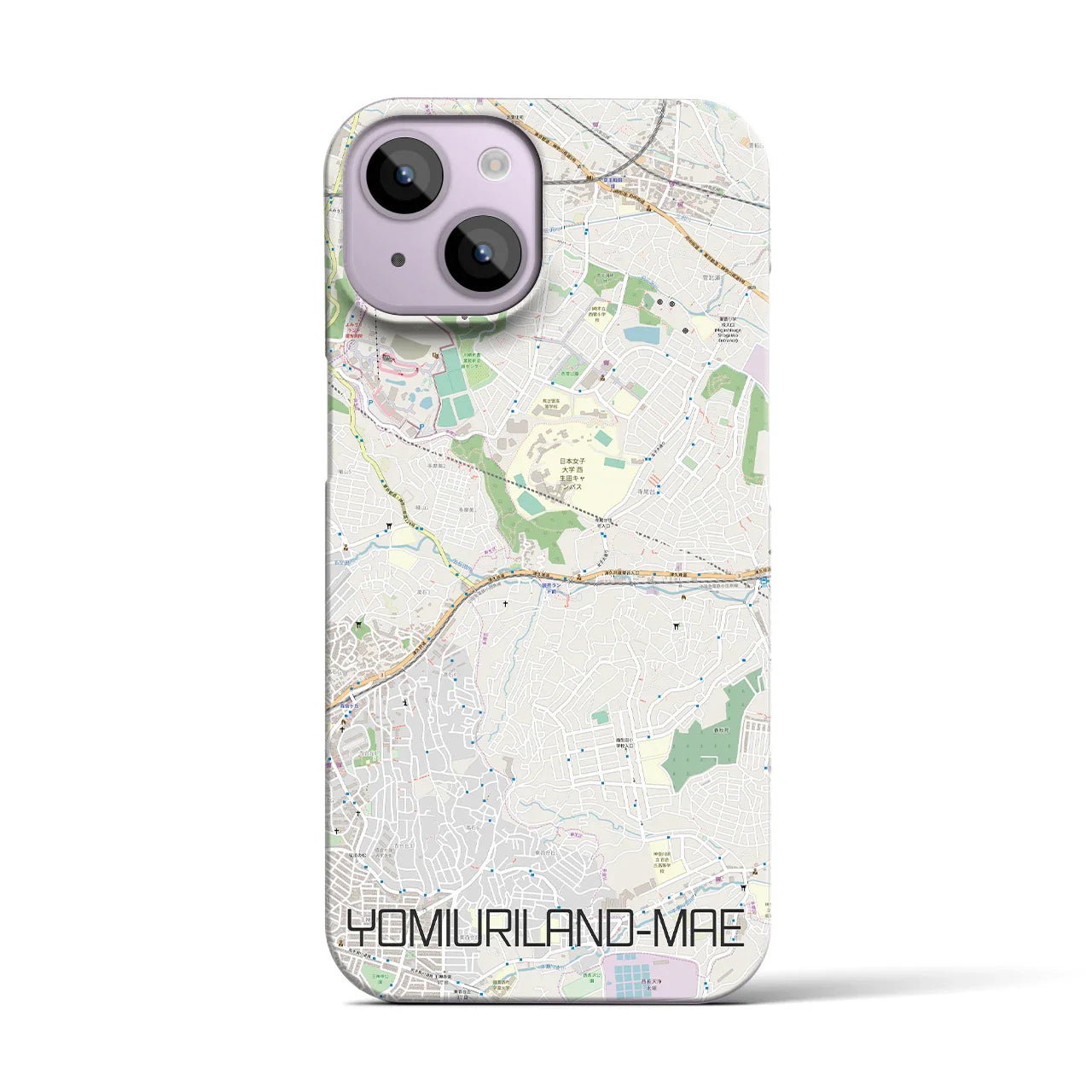 【読売ランド前（神奈川県）】地図柄iPhoneケース（バックカバータイプ）