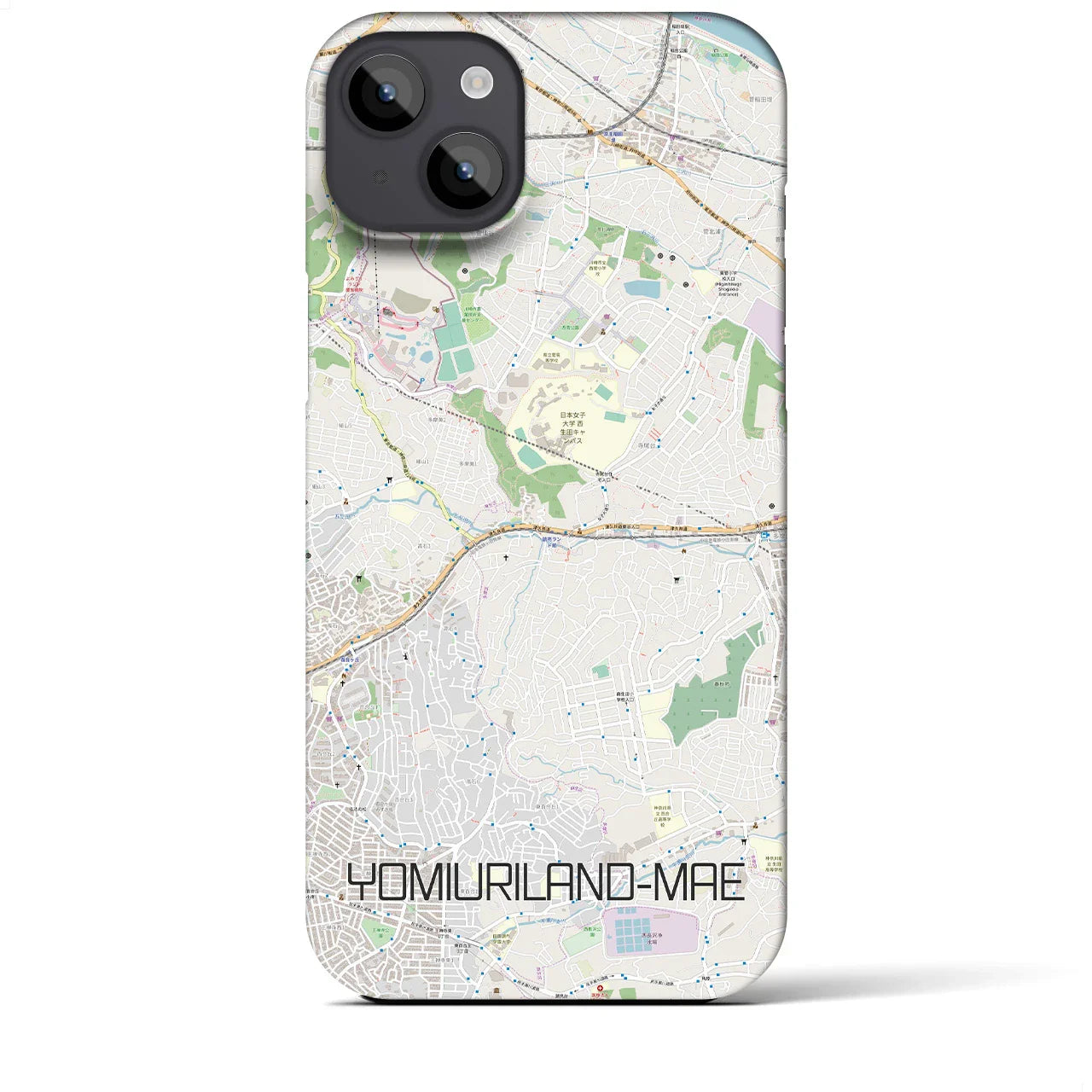 【読売ランド前（神奈川県）】地図柄iPhoneケース（バックカバータイプ）