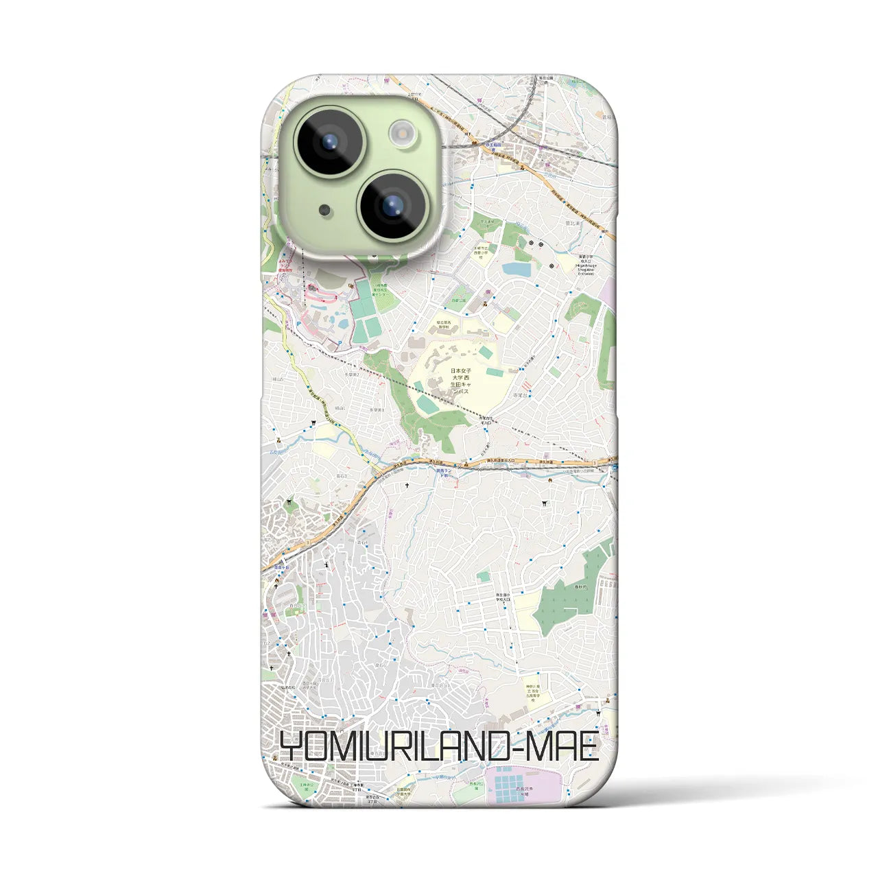 【読売ランド前（神奈川県）】地図柄iPhoneケース（バックカバータイプ）