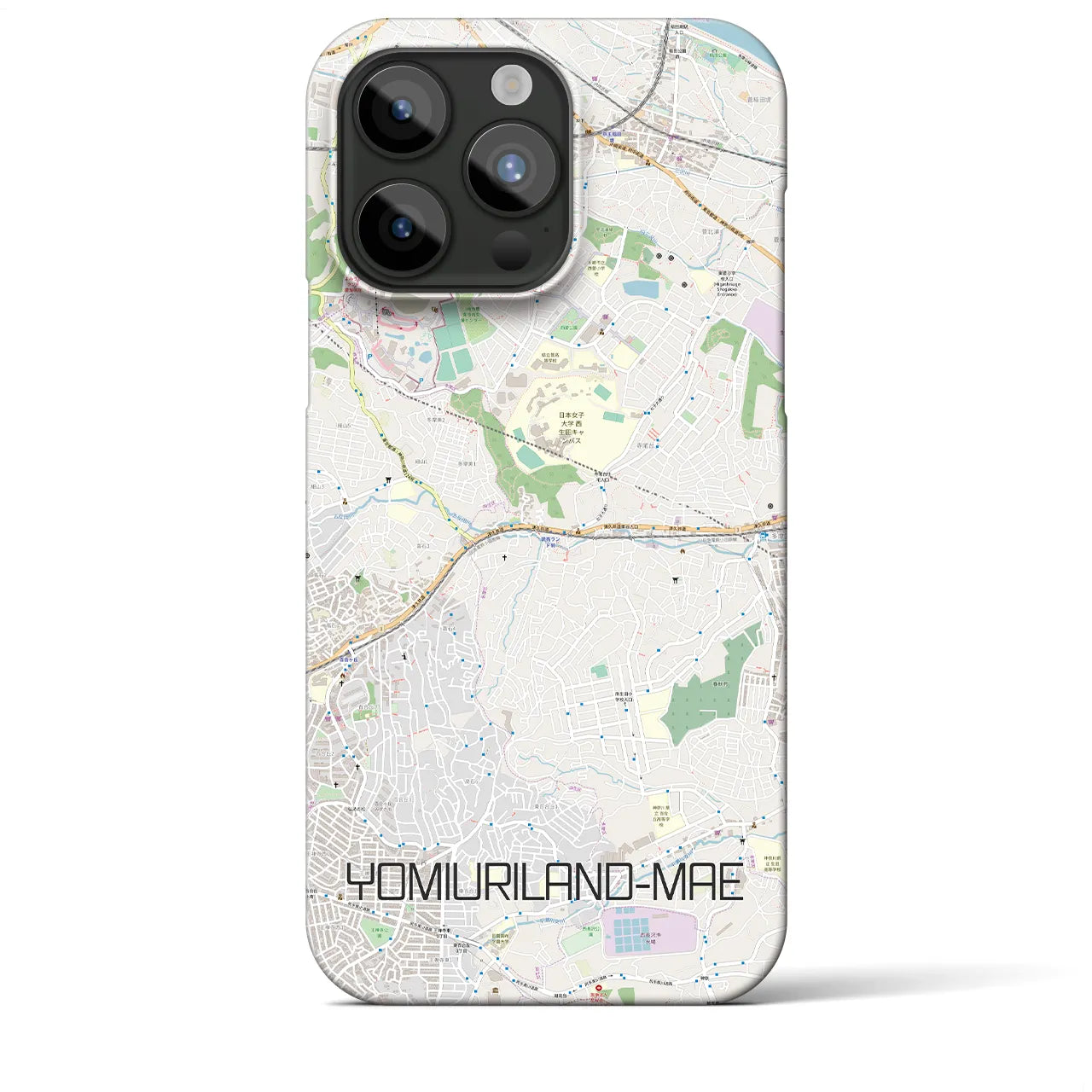 【読売ランド前（神奈川県）】地図柄iPhoneケース（バックカバータイプ）