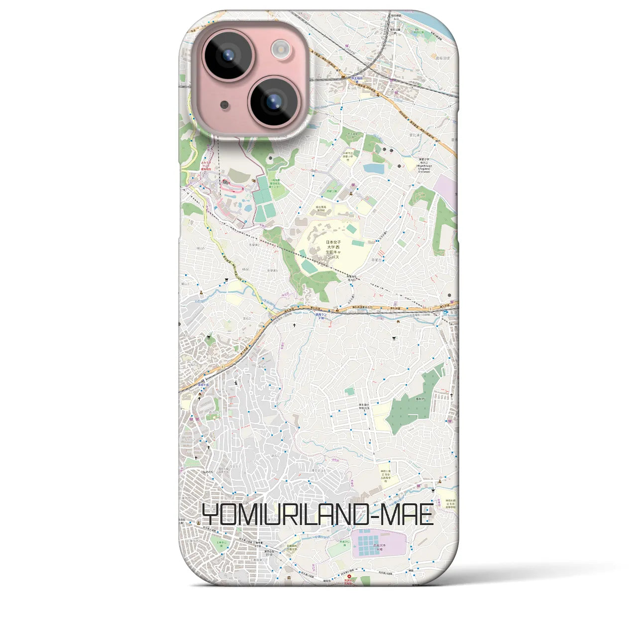 【読売ランド前（神奈川県）】地図柄iPhoneケース（バックカバータイプ）