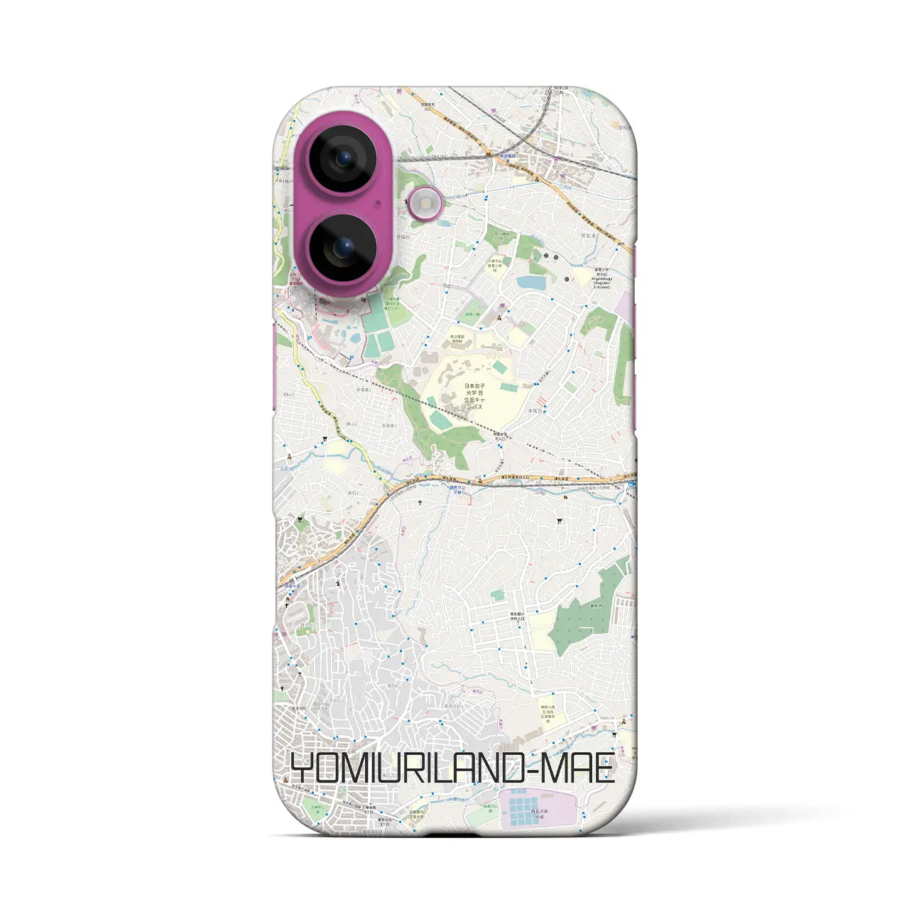 【読売ランド前（神奈川県）】地図柄iPhoneケース（バックカバータイプ）