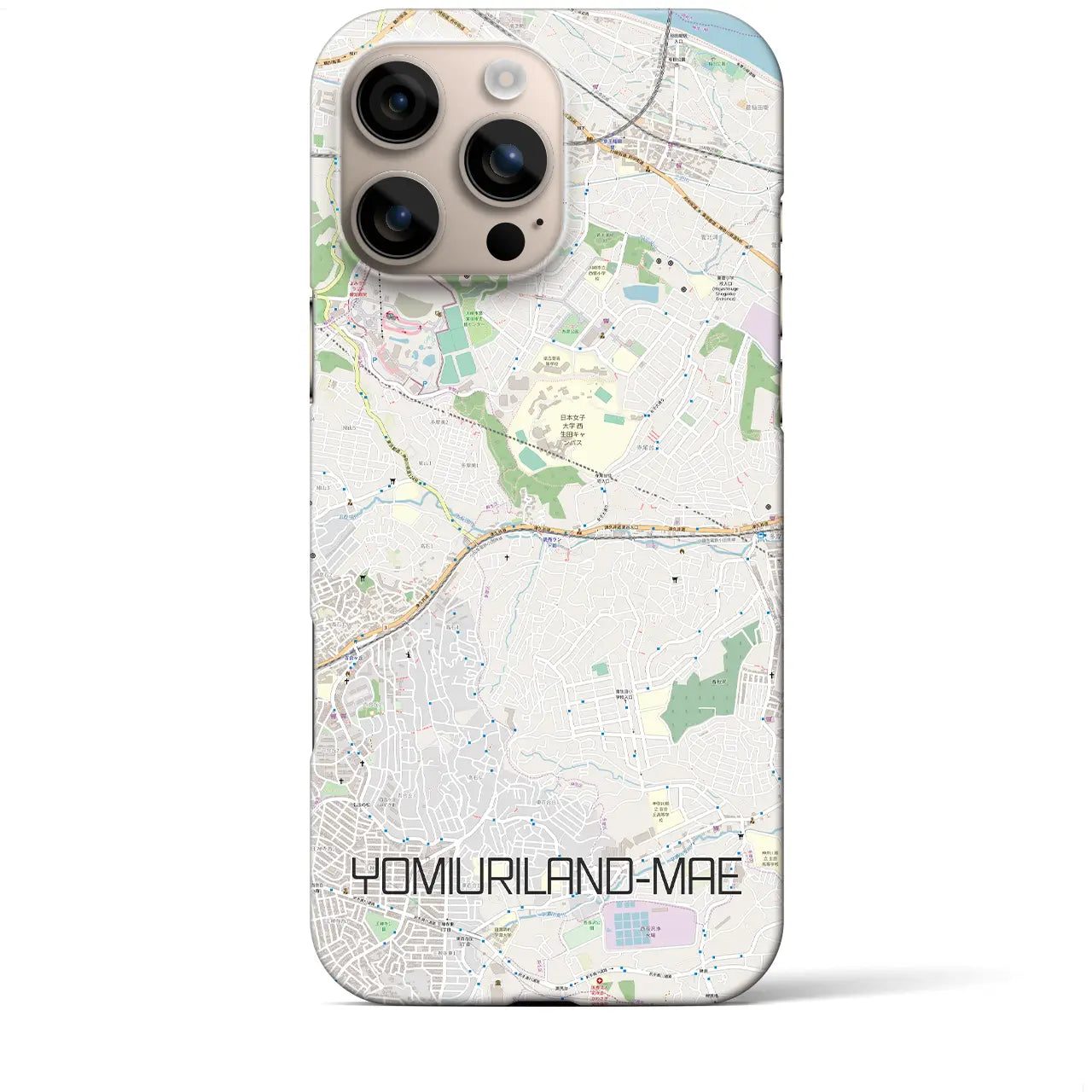 【読売ランド前（神奈川県）】地図柄iPhoneケース（バックカバータイプ）