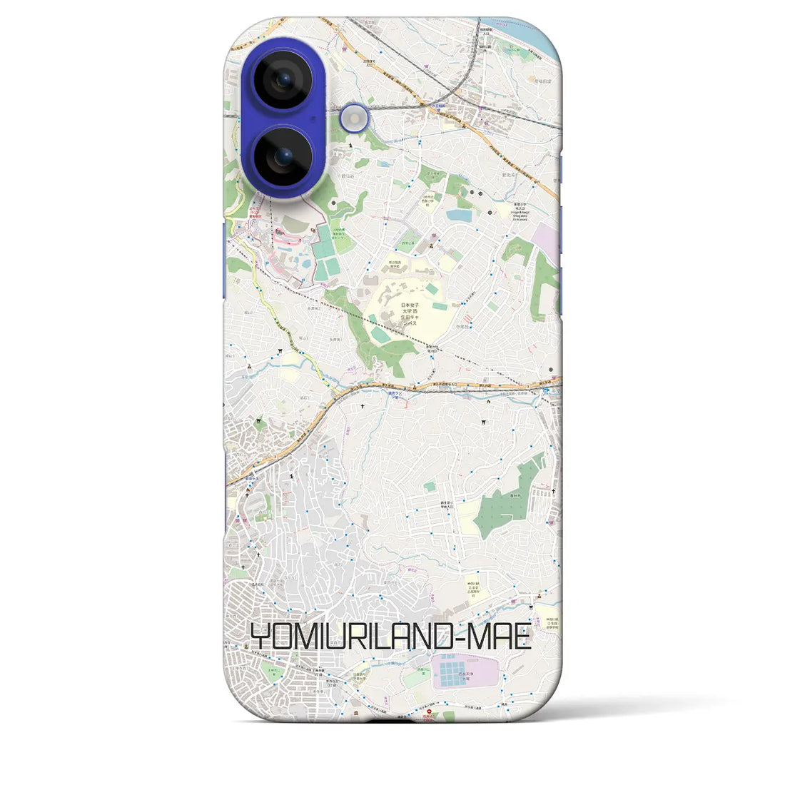 【読売ランド前(神奈川県)】地図柄iPhoneケース(バックカバータイプ)ナチュラル・iPhone 16 Pro Max 用