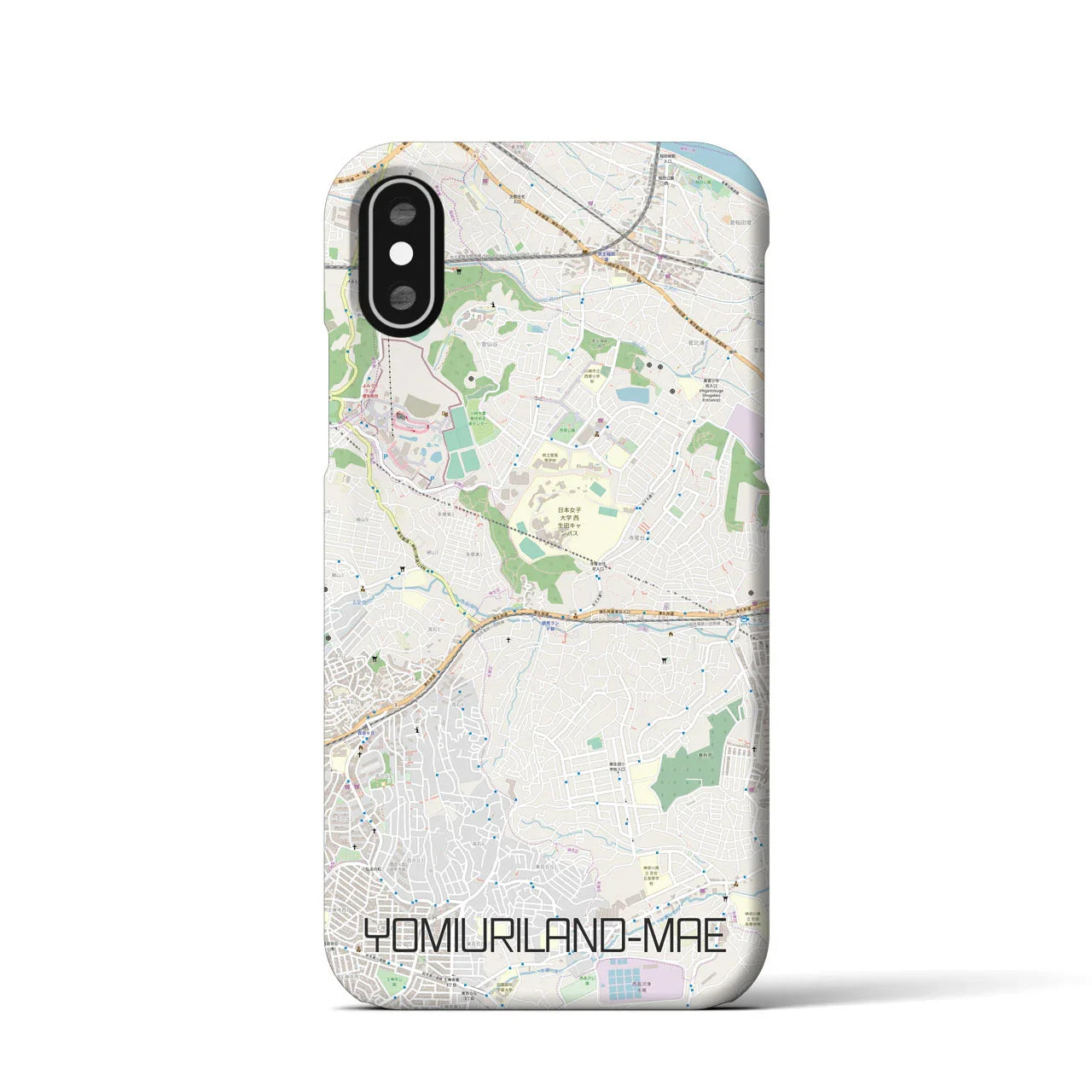 【読売ランド前（神奈川県）】地図柄iPhoneケース（バックカバータイプ）