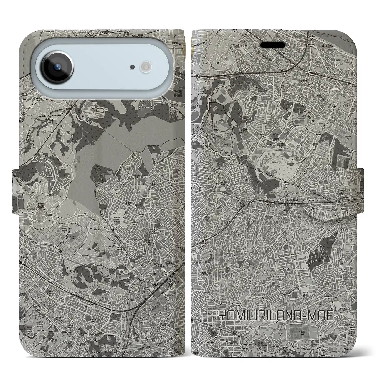 【読売ランド前（神奈川県）】地図柄iPhoneケース（手帳タイプ）