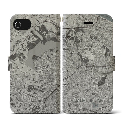 【読売ランド前（神奈川県）】地図柄iPhoneケース（手帳タイプ）モノトーン・iPhone SE（第3 / 第2世代） / 8 / 7 / 6s / 6 用