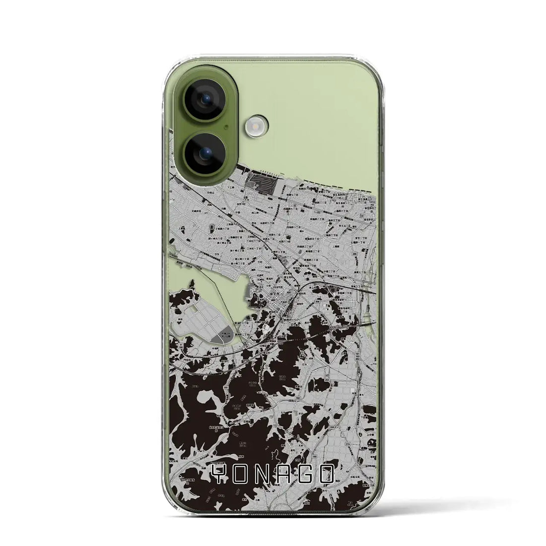 【米子（鳥取県）】地図柄iPhoneケース（クリアタイプ）モノトーン・iPhone 17 Pro Max 用