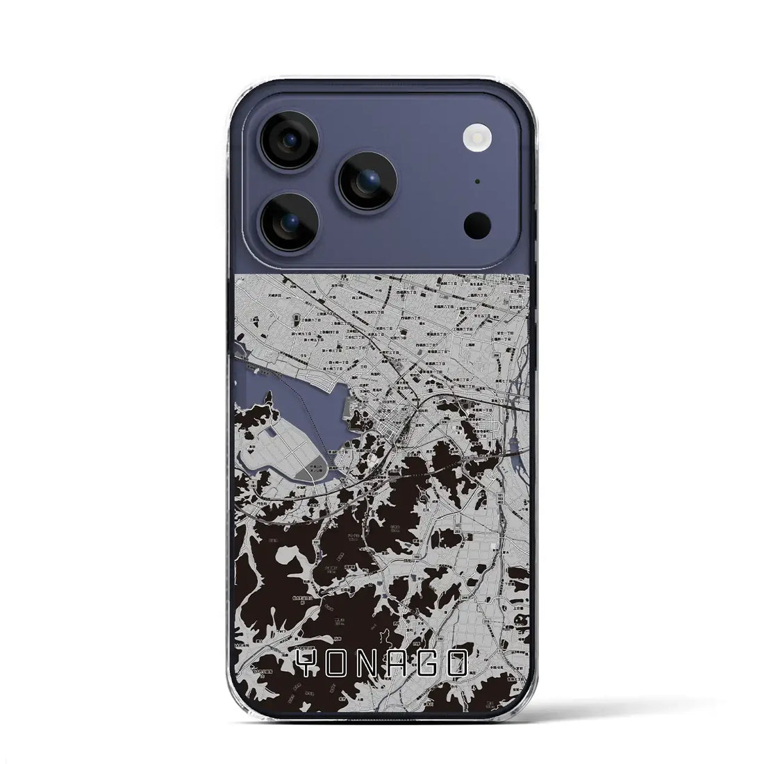 【米子（鳥取県）】地図柄iPhoneケース（クリアタイプ）モノトーン・iPhone 17 Pro Max 用