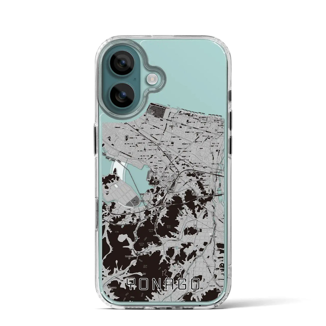 【米子（鳥取県）】地図柄iPhoneケース（MagSafeタイプ）モノトーン・iPhone 16 Pro 用