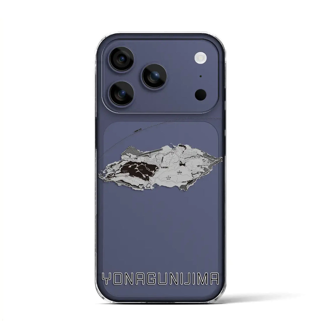 【与那国島(沖縄県)】地図柄iPhoneケース(クリアタイプ)モノトーン・iPhone 17 Pro Max 用