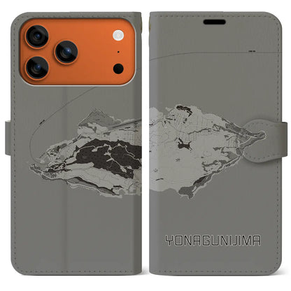 【与那国島（沖縄県）】地図柄iPhoneケース（手帳タイプ）