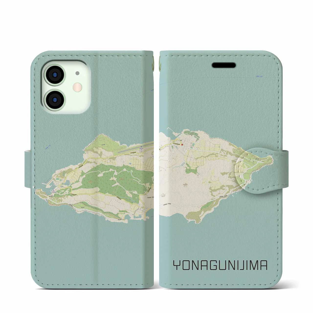 【与那国島（沖縄県）】地図柄iPhoneケース（手帳タイプ）