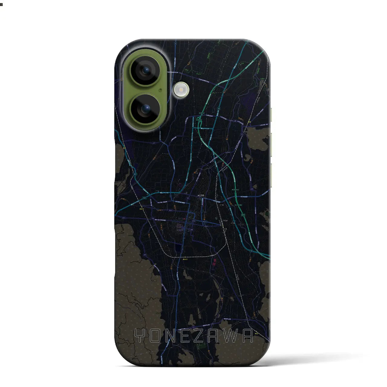 【米沢（山形県）】地図柄iPhoneケース（バックカバータイプ）