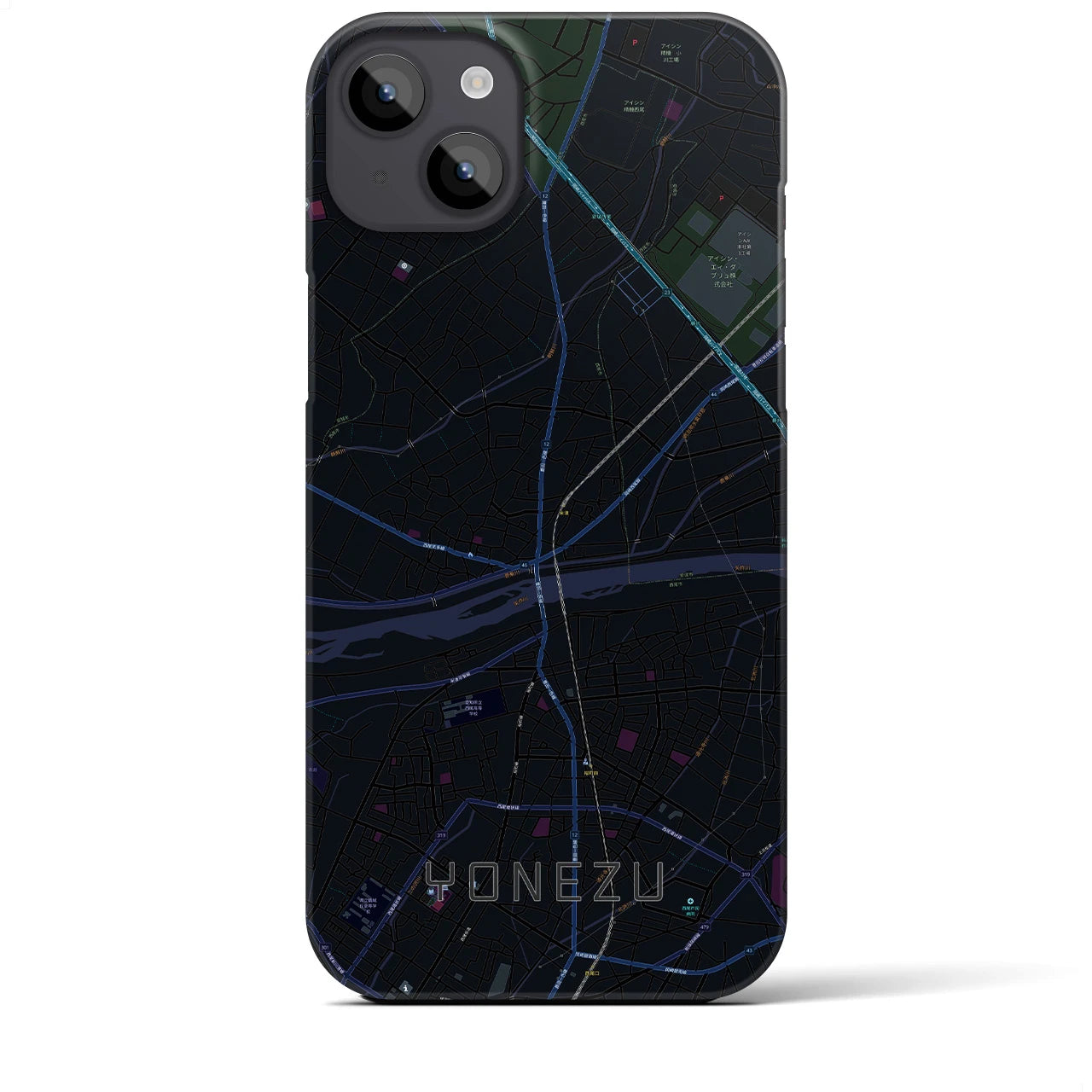 【米津（愛知県）】地図柄iPhoneケース（バックカバータイプ）