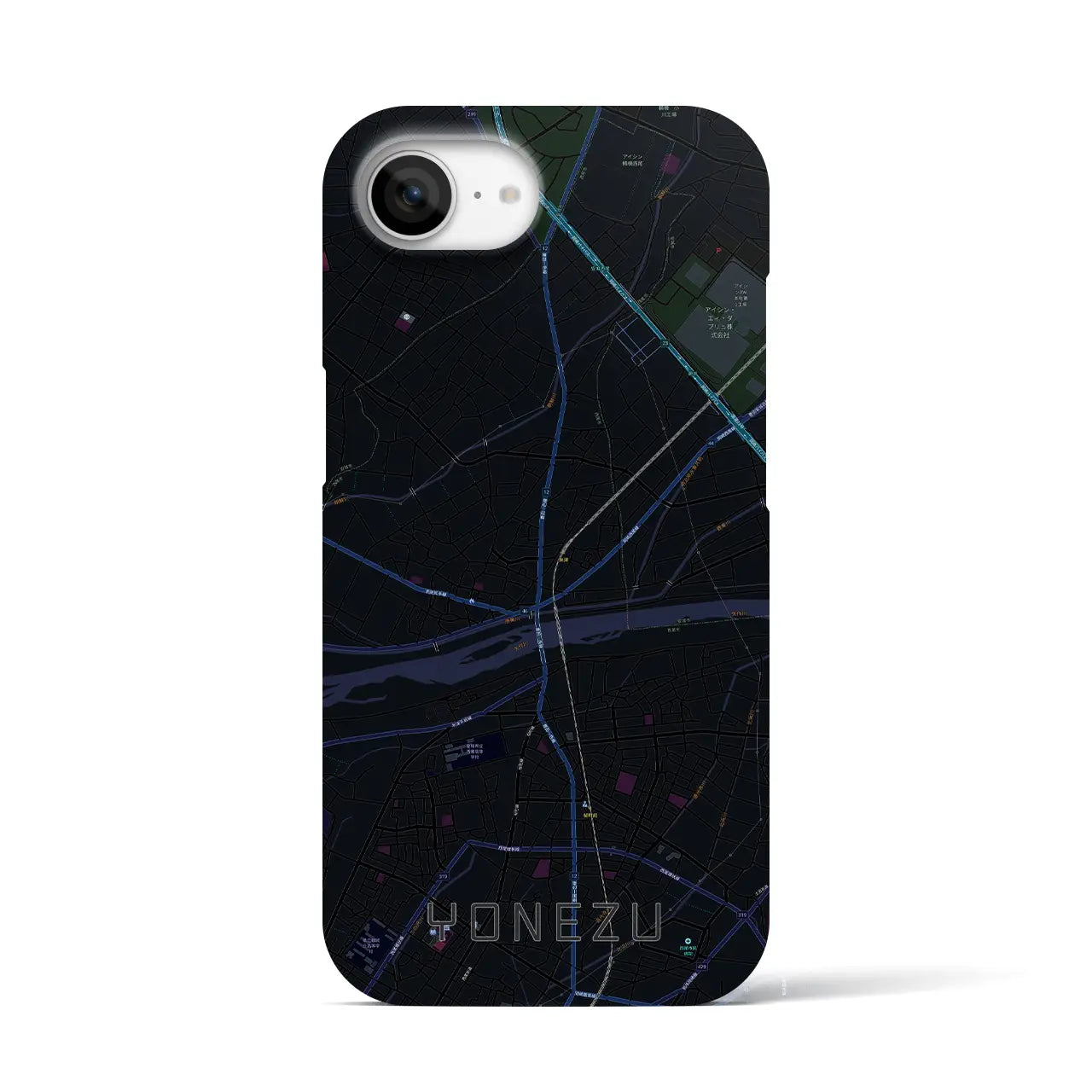 【米津（愛知県）】地図柄iPhoneケース（バックカバータイプ）