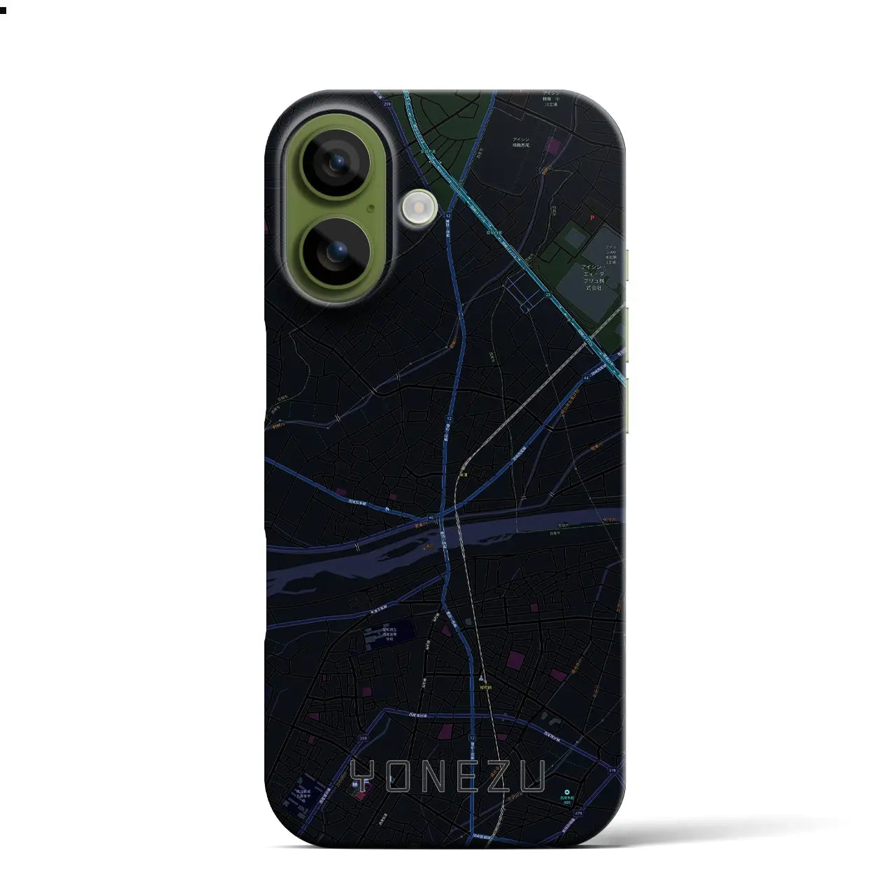 【米津（愛知県）】地図柄iPhoneケース（バックカバータイプ）