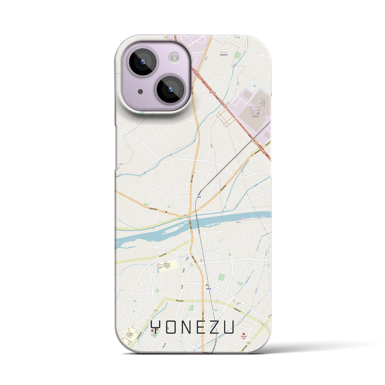 【米津（愛知県）】地図柄iPhoneケース（バックカバータイプ）