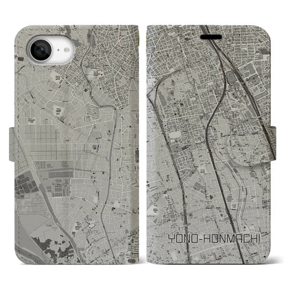 【与野本町（埼玉県）】地図柄iPhoneケース（手帳タイプ）