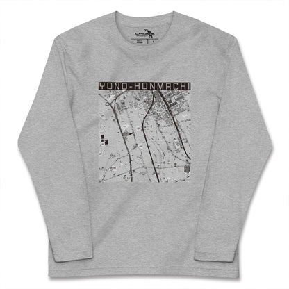 【与野本町（埼玉県）】地図柄ロングスリーブTシャツ