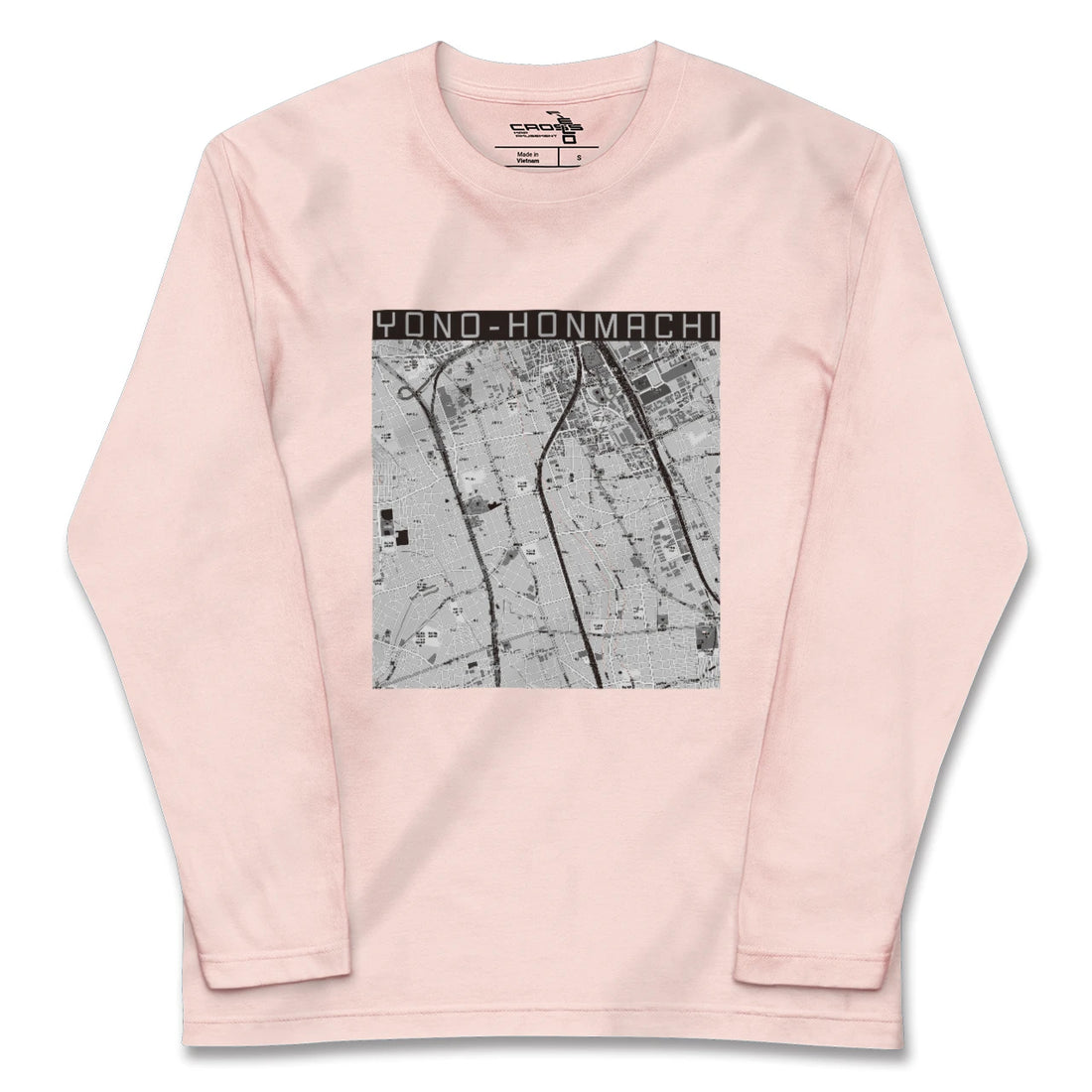 【与野本町（埼玉県）】地図柄ロングスリーブTシャツ