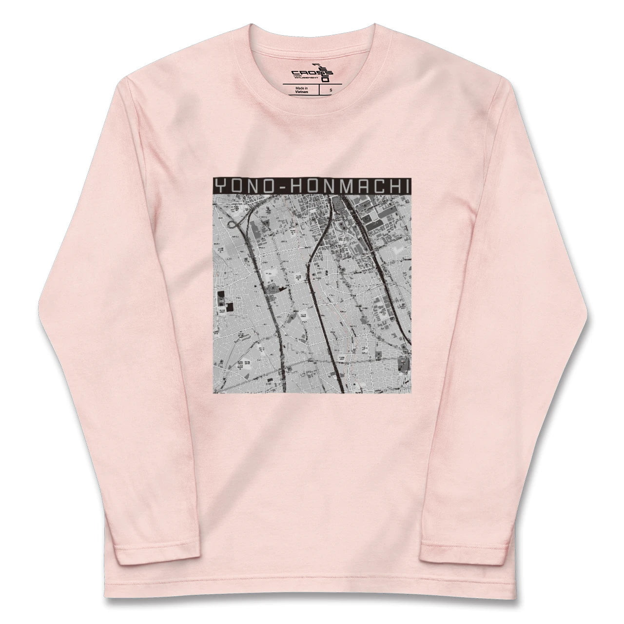 【与野本町（埼玉県）】地図柄ロングスリーブTシャツ