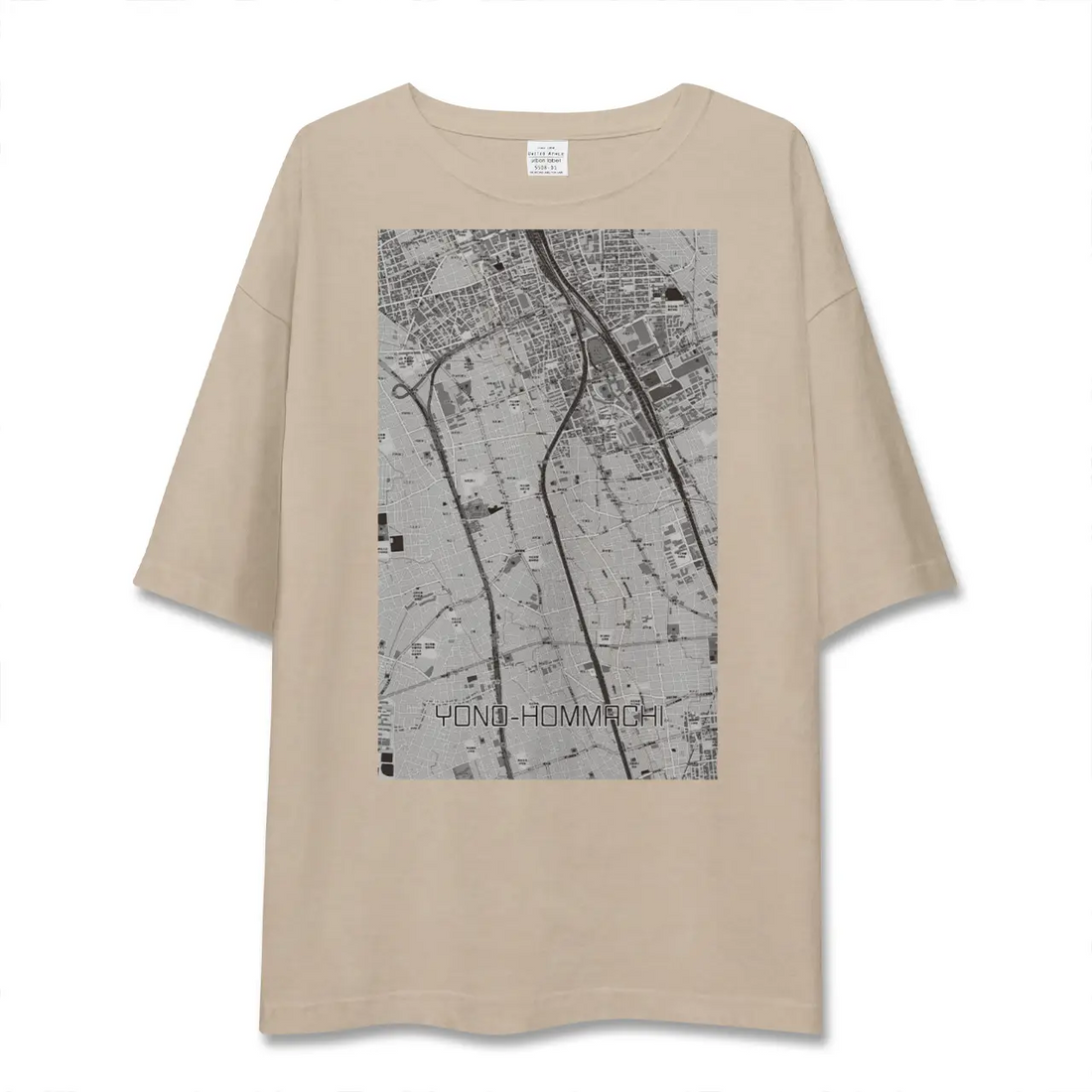 【与野本町(埼玉県)】地図柄ビッグシルエットTシャツ
