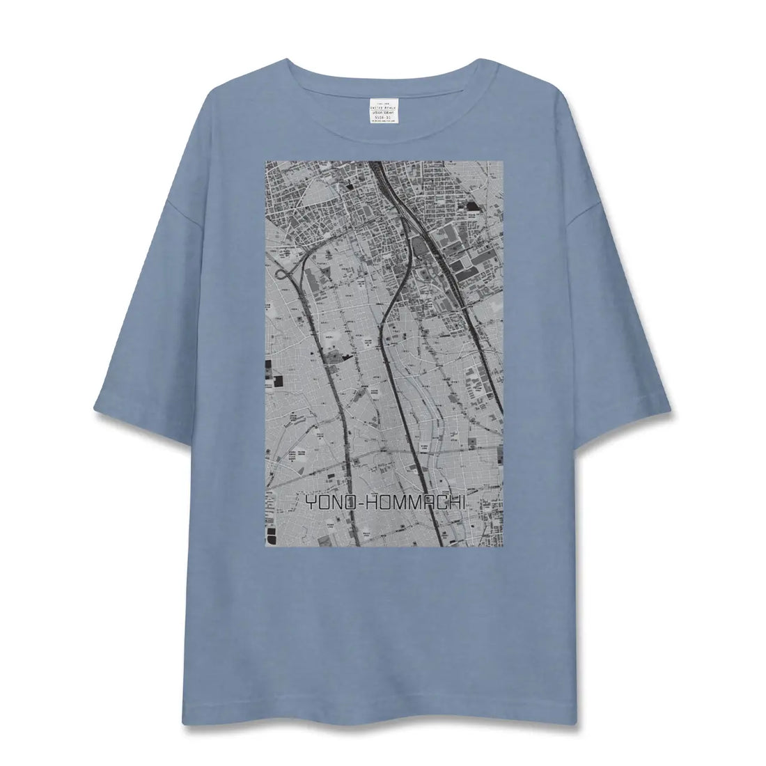 【与野本町（埼玉県）】地図柄ビッグシルエットTシャツ