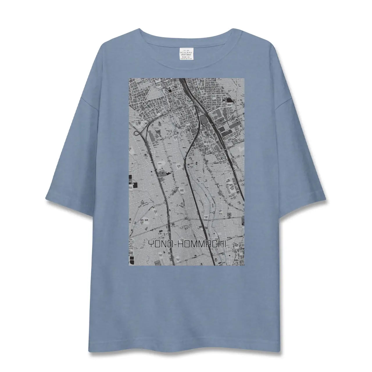 【与野本町（埼玉県）】地図柄ビッグシルエットTシャツ