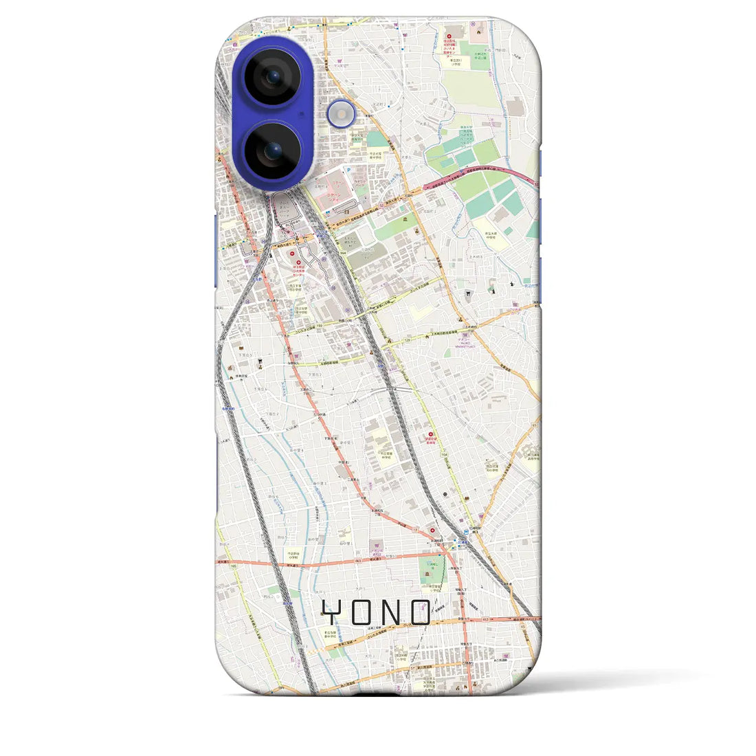 【与野(埼玉県)】地図柄iPhoneケース(バックカバータイプ)ナチュラル・iPhone 16 Pro Max 用
