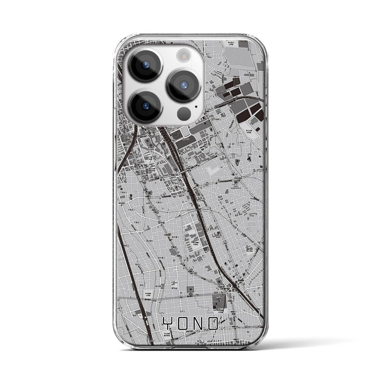 【与野（埼玉県）】地図柄iPhoneケース（クリアタイプ）