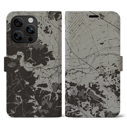 【寄居（埼玉県）】地図柄iPhoneケース（手帳タイプ）モノトーン・iPhone 16 用