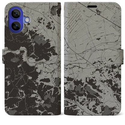 【寄居（埼玉県）】地図柄iPhoneケース（手帳タイプ）モノトーン・iPhone 16 Pro Max 用