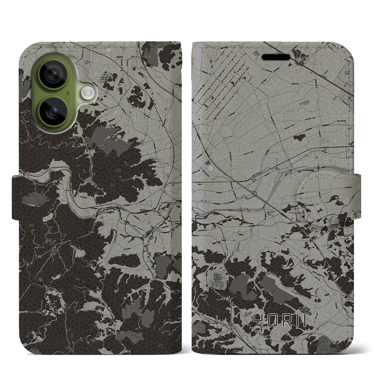 【寄居（埼玉県）】地図柄iPhoneケース（手帳タイプ）