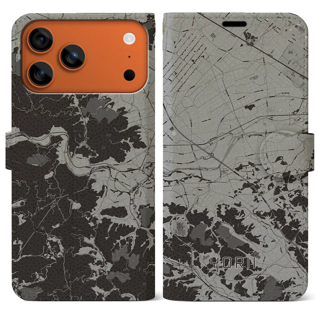 【寄居（埼玉県）】地図柄iPhoneケース（手帳タイプ）