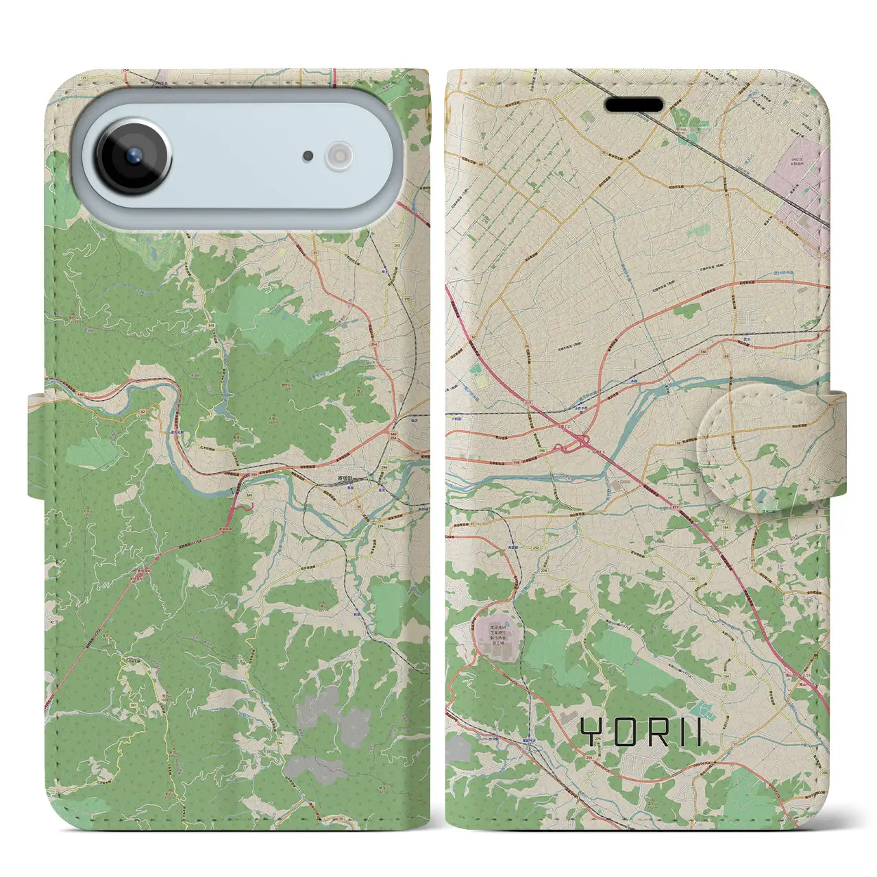 【寄居（埼玉県）】地図柄iPhoneケース（手帳タイプ）