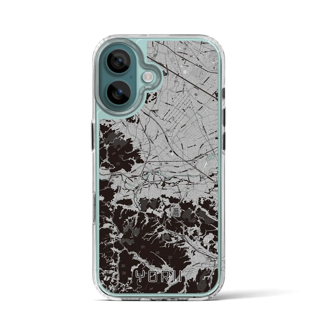 【寄居（埼玉県）】地図柄iPhoneケース（MagSafeタイプ）モノトーン・iPhone 16 Pro 用