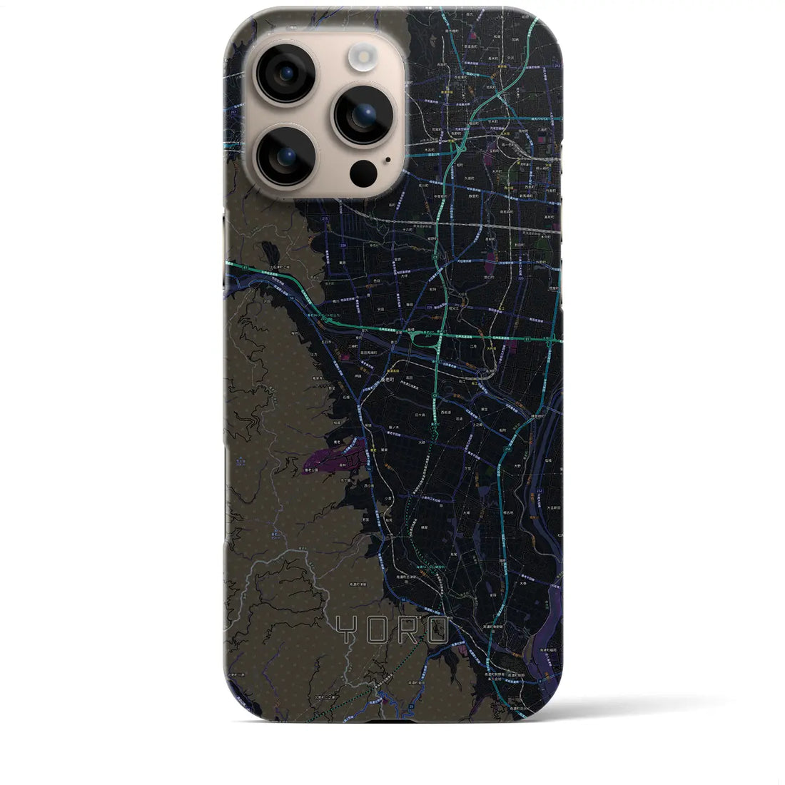 【養老(岐阜県)】地図柄iPhoneケース(バックカバータイプ)