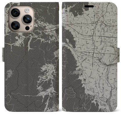 【養老（岐阜県）】地図柄iPhoneケース（手帳タイプ）モノトーン・iPhone 16 Plus 用