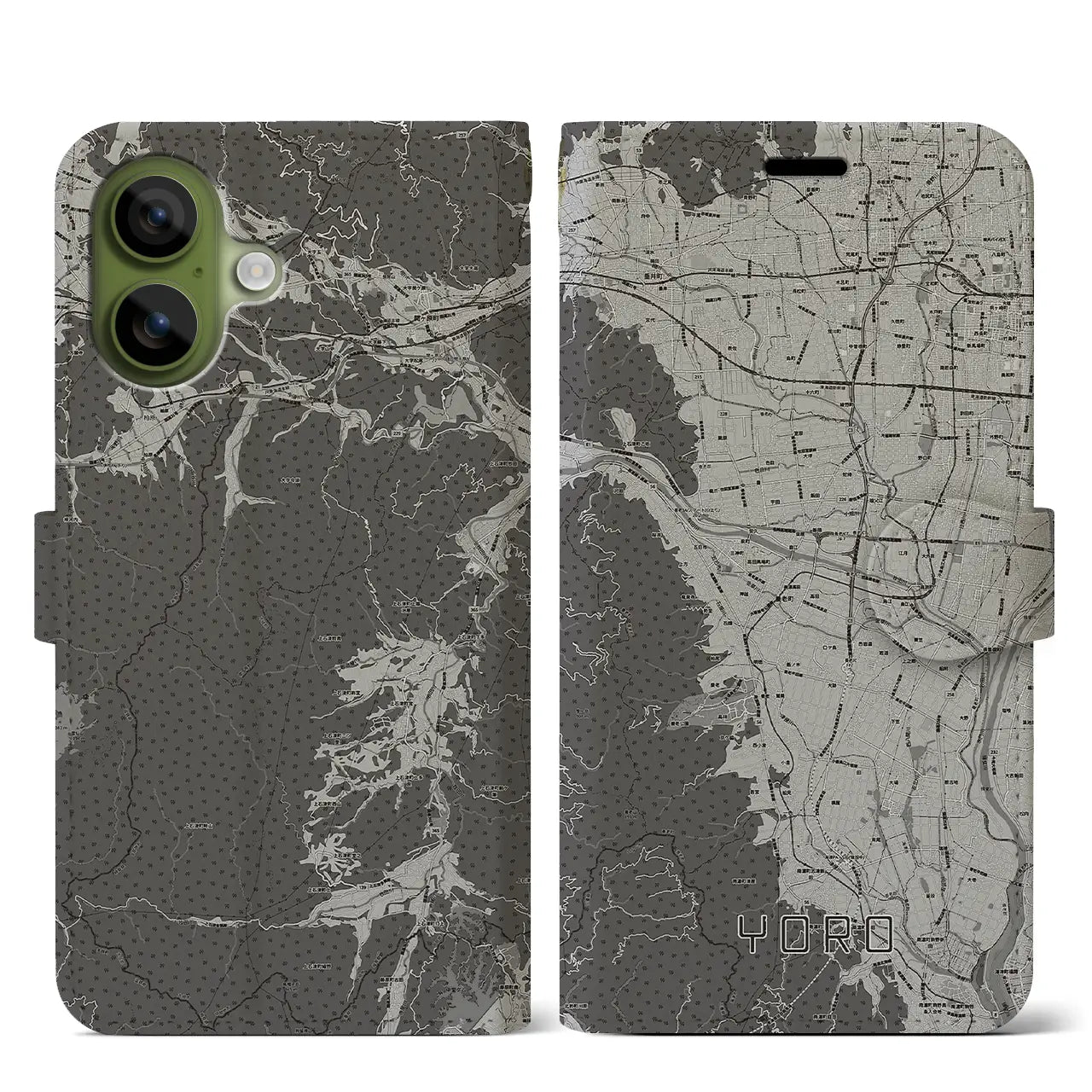 【養老（岐阜県）】地図柄iPhoneケース（手帳タイプ）