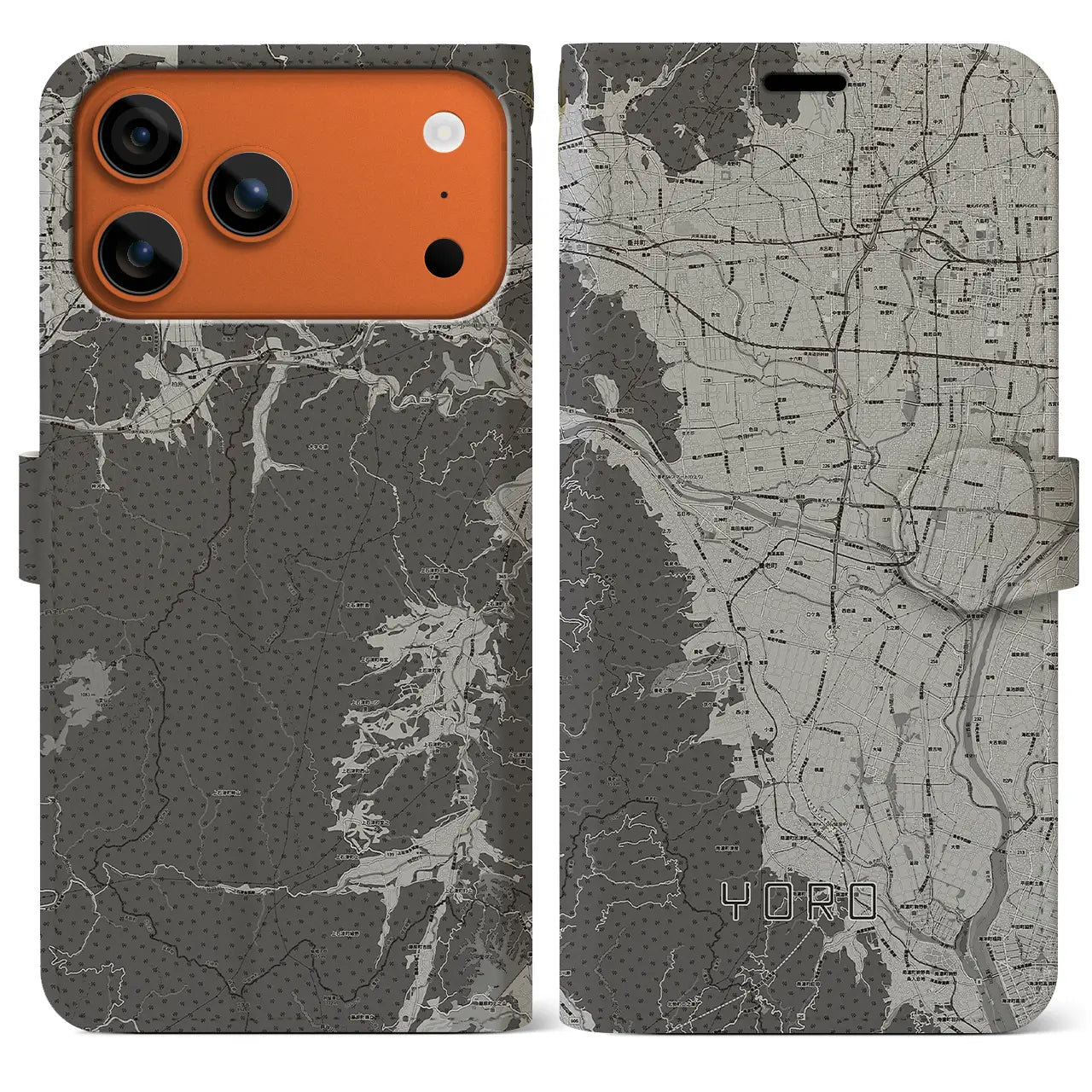 【養老（岐阜県）】地図柄iPhoneケース（手帳タイプ）