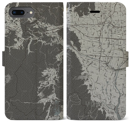 【養老（岐阜県）】地図柄iPhoneケース（手帳タイプ）モノトーン・iPhone 8Plus /7Plus / 6sPlus / 6Plus 用