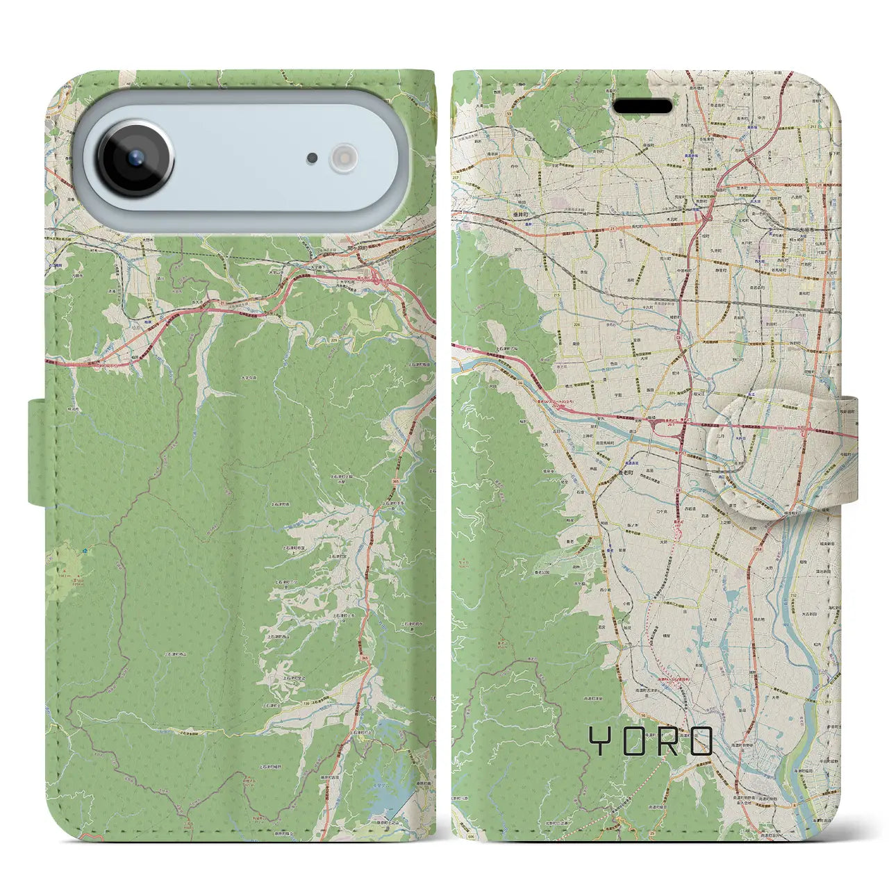 【養老（岐阜県）】地図柄iPhoneケース（手帳タイプ）