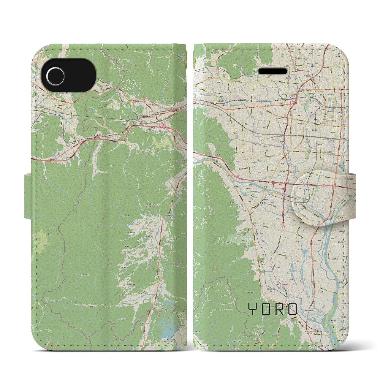 【養老（岐阜県）】地図柄iPhoneケース（手帳タイプ）