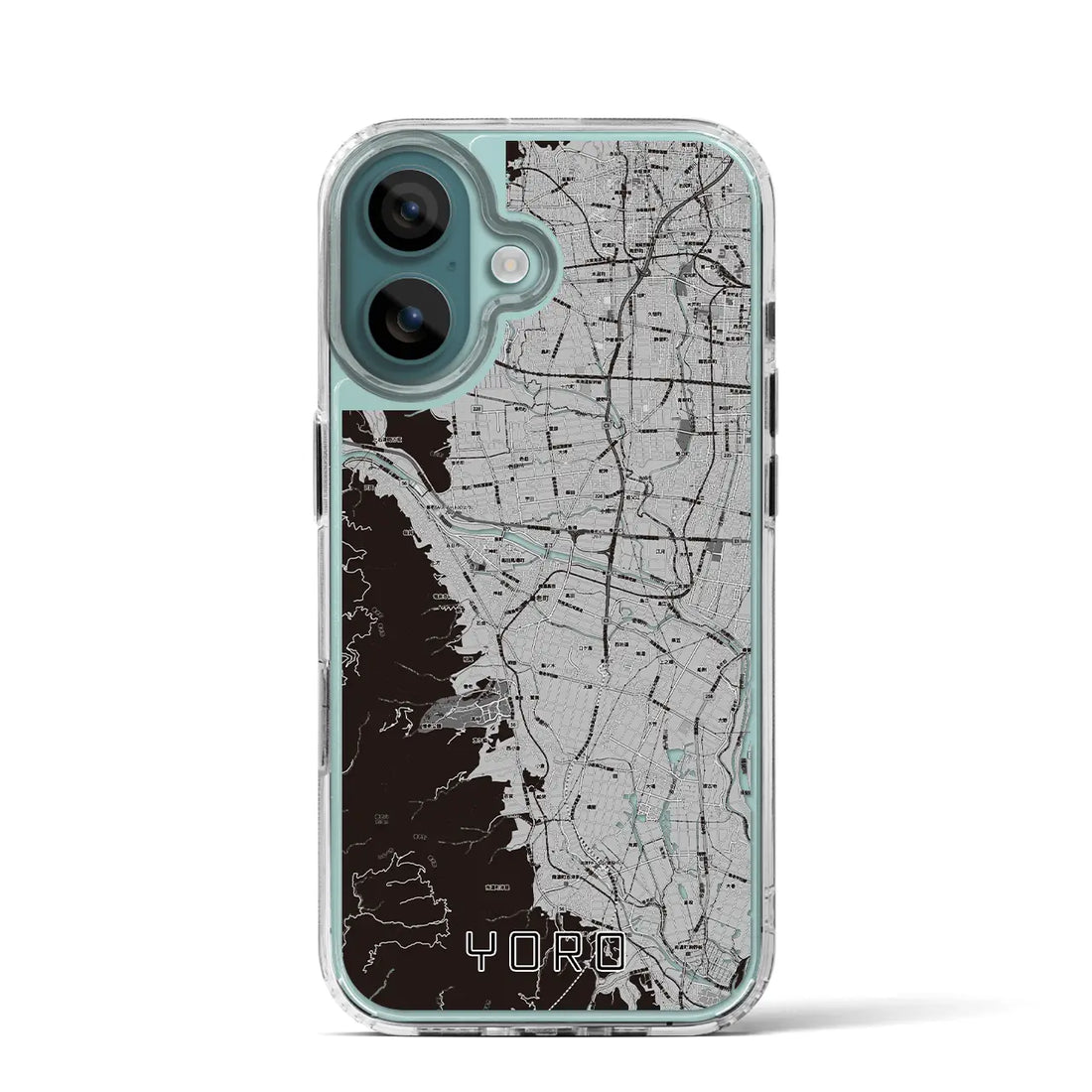 【養老（岐阜県）】地図柄iPhoneケース（MagSafeタイプ）モノトーン・iPhone 16 Pro 用