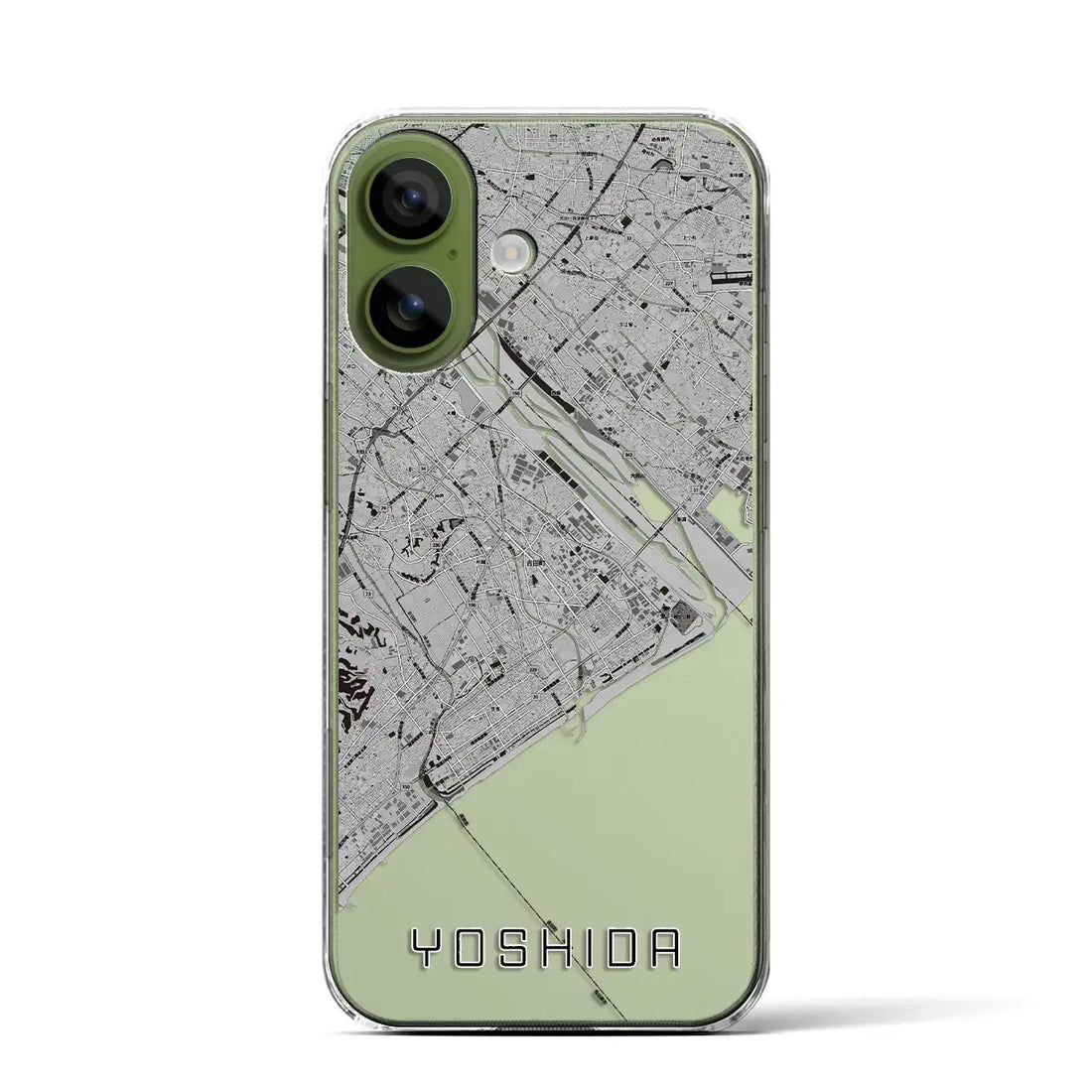 【吉田(静岡県)】地図柄iPhoneケース(クリアタイプ)モノトーン・iPhone 17 Pro Max 用