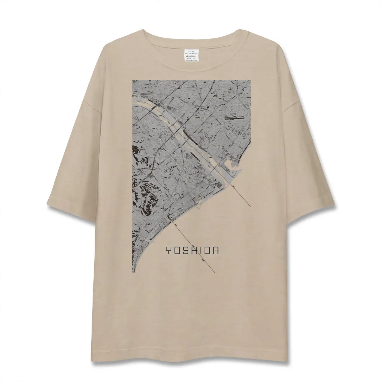 【吉田（静岡県）】地図柄ビッグシルエットTシャツ