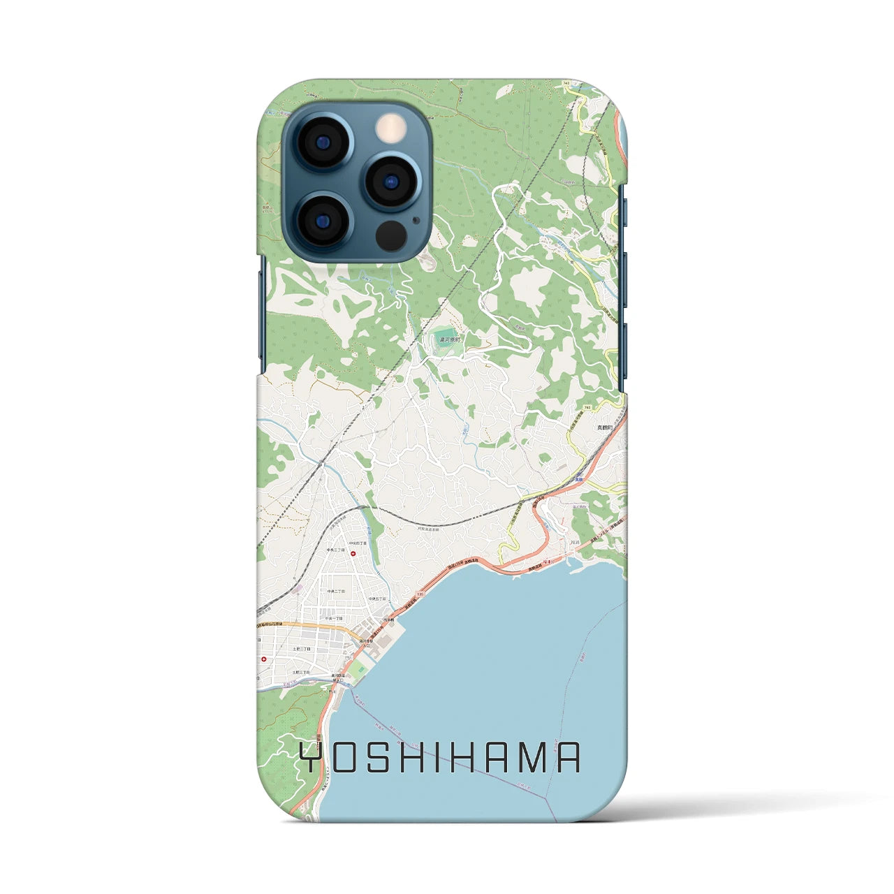 【吉浜】地図柄iPhoneケース（バックカバータイプ・ナチュラル）iPhone 12 / 12 Pro 用