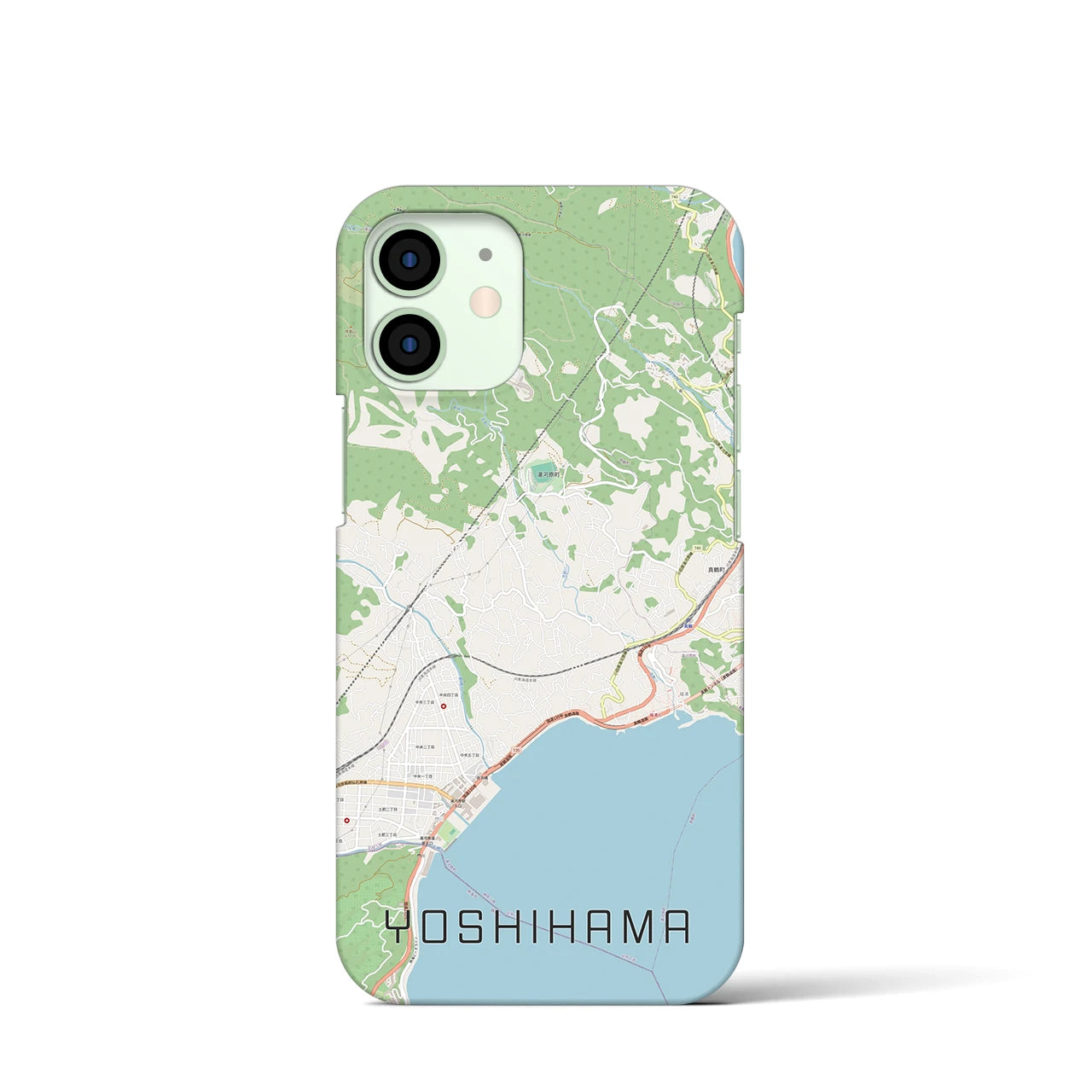 【吉浜】地図柄iPhoneケース（バックカバータイプ・ナチュラル）iPhone 12 mini 用