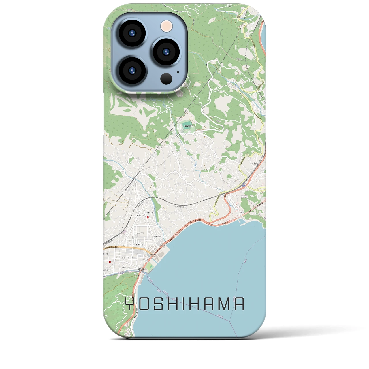 【吉浜】地図柄iPhoneケース（バックカバータイプ・ナチュラル）iPhone 13 Pro Max 用
